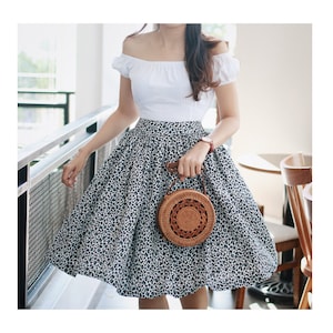 Full Gathered Skirt in Your choice of FABRIC - Vintage Skirt - Pinup Skirt - 1950s Skirt - Rockabilly Skirt