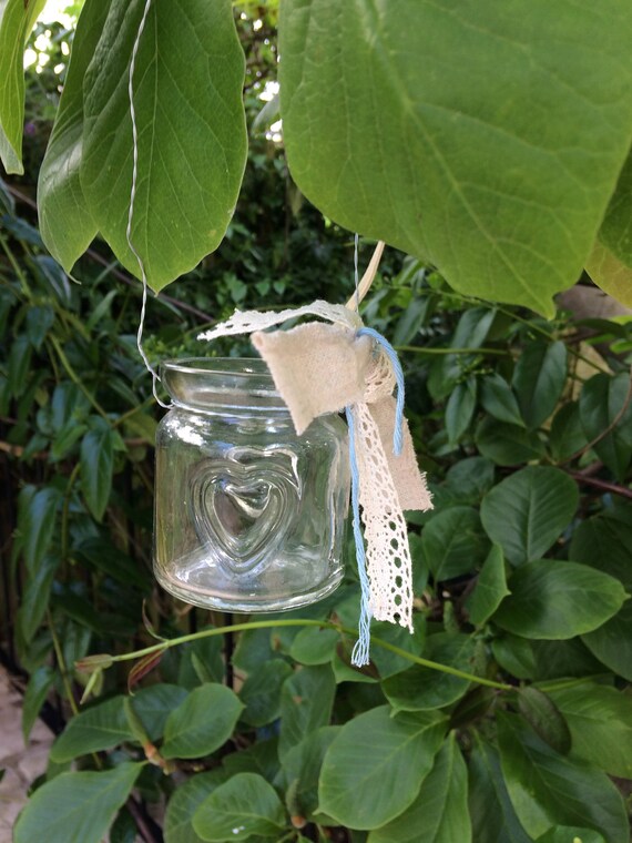 Hanging Glass Decoration Votive Candle Holder Or Small Bud Etsy
