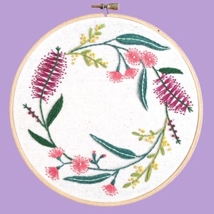 Embroidery Kit for Beginners Australian Natives Wreath beginners kit and embroidery tutorial Lily Adelaide Upton image 3