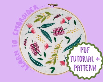 Australian Natives Scatter Embroidery Tutorial + Pattern by Lily Adelaide Upton