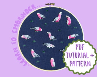 Galahs Embroidery Tutorial + Pattern by Lily Adelaide Upton