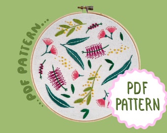 Australian Natives Scatter PDF Embroidery Pattern by Lily Adelaide Upton