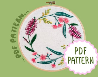 Australian Natives Wreath PDF Embroidery Pattern by Lily Adelaide Upton