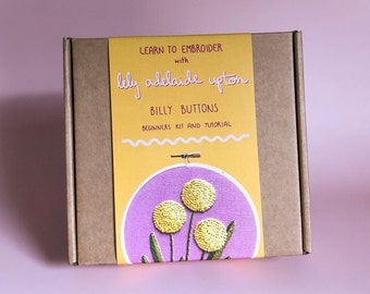 Embroidery Kit for Beginners - Billy Buttons - Australian Natives - beginners mini kit and tutorial