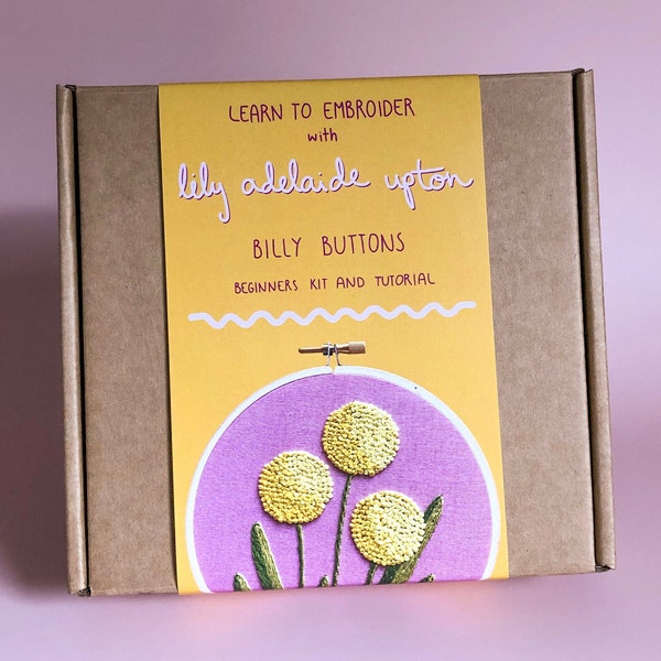Embroidery Kit for Beginners - Billy Buttons - Australian Natives - beginners mini kit and tutorial