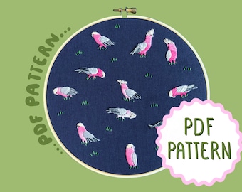 Galahs PDF Embroidery Pattern by Lily Adelaide Upton