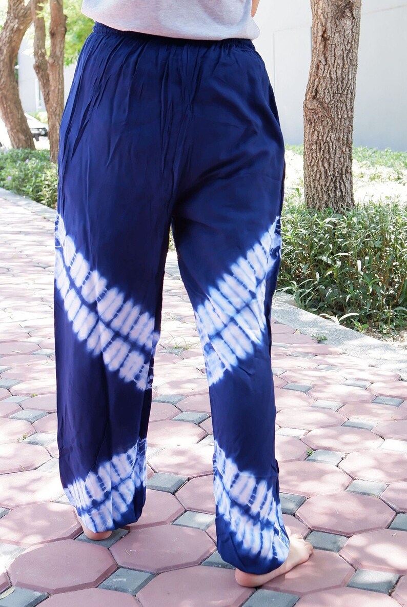 V5 Elephant Pants Hippy Pants Tie-dyeing Blue and white Tie-dyeing pants Yoga pants Yoga pants -Hippie Pants- Thai pants