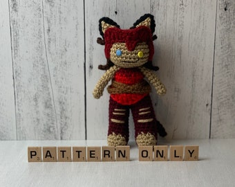 Crochet Pattern of Catra Inspired Amigurumi from "She-Ra and the Princesses of Power"