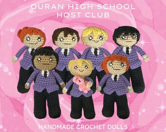 Ouran High School Host Club inspired Crochet Dolls | Haruhi/Tamaki/Kaoru/Hikaru/Kyoya/Takashi/Honey | Handmade Amigurumi Collectible