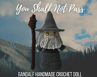 Gandalf the Grey Crochet Doll Inspired by The Hobbit and Lord of the Rings Trilogies | Handmade Amigurumi Collectible LotR