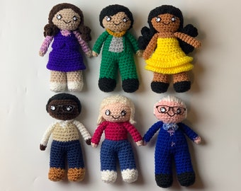The Good Place inspired Crochet Dolls | Elanor / Chidi / Jason / Janet / Michael / Tahani | Handmade Amigurumi Collectible