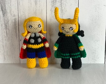 Thor and Loki inspired Amigurumi Plush Toy Doll