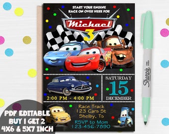 cars invitation etsy