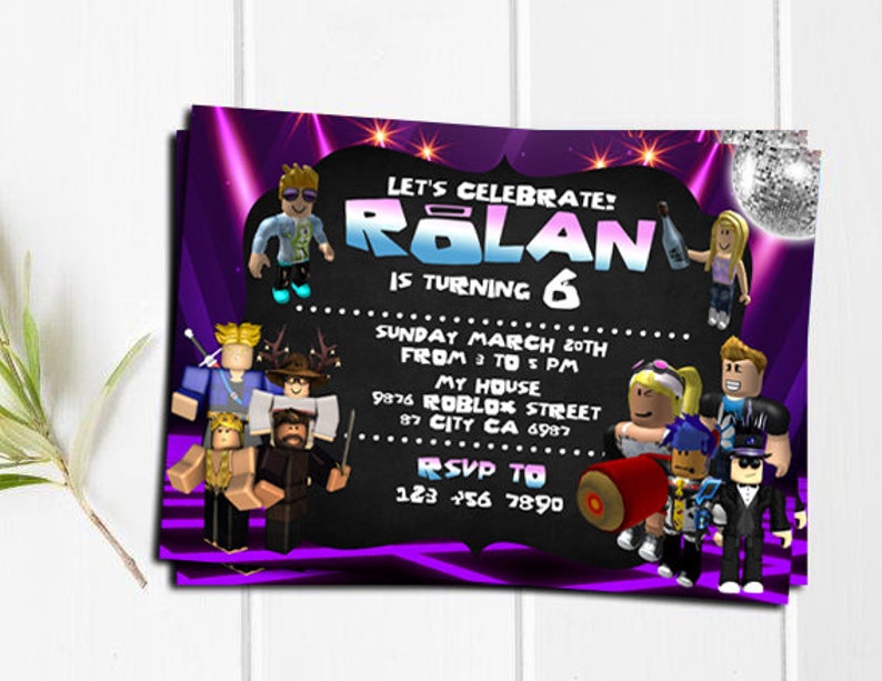 Roblox Invitation Roblox Birthday Inviteroblox Invite Roblox Etsy - image 0