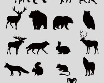 Download Animal Silhouettes Etsy