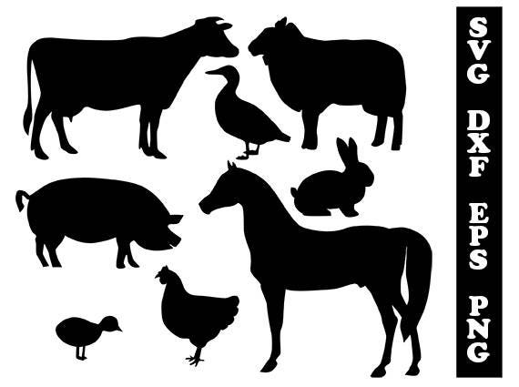 Download Farm animals svg farm animals dxf animals silhouette | Etsy