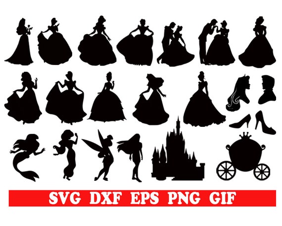 Download Disney Princess Svg Princess Clipart Princesses Dxf Etsy