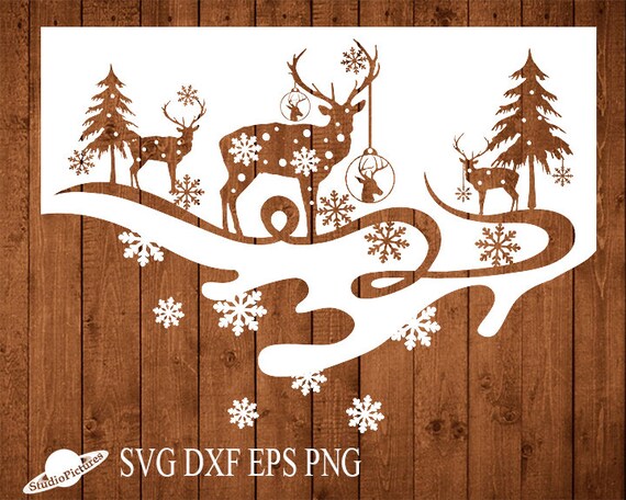 Download Christmas Svg Christmas Deer Svg Winter Scene Svg Christmas Etsy