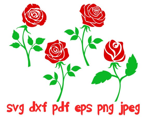 Download Red Roses Decal Svg Roses Svg Roses Clipart Flower Svg Etsy