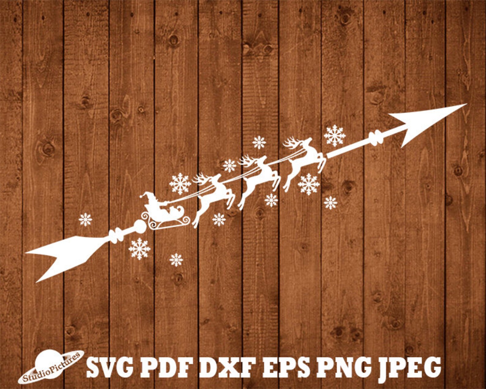 Christmas arrow with Santa svg christmas svg new year svg | Etsy