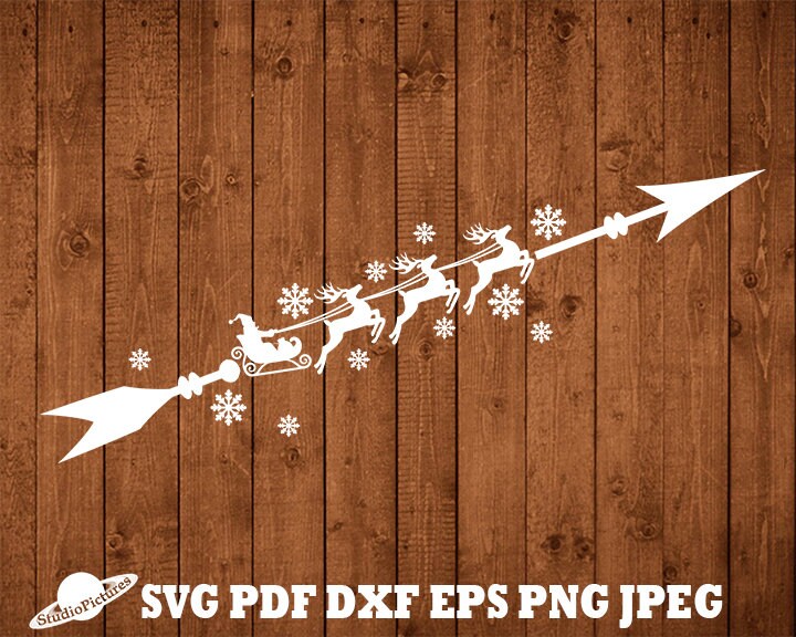 Christmas arrow with Santa svg christmas svg new year svg | Etsy