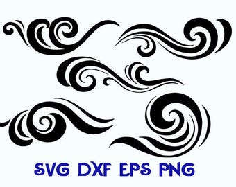 waves svg, waves dxf, water svg, ornament svg, silhouettes svg, sea svg, sea dxf, waves clipart, svg, waves silhouettes, svg shirts, dxf