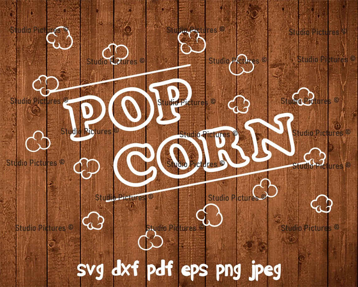 Pop Corn Svg Popcorn Svg Popcorn Stencil Popcorn Cut File | Etsy