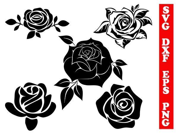 Download Rose silhouette Svg roses svg roses dxf svg shirts | Etsy