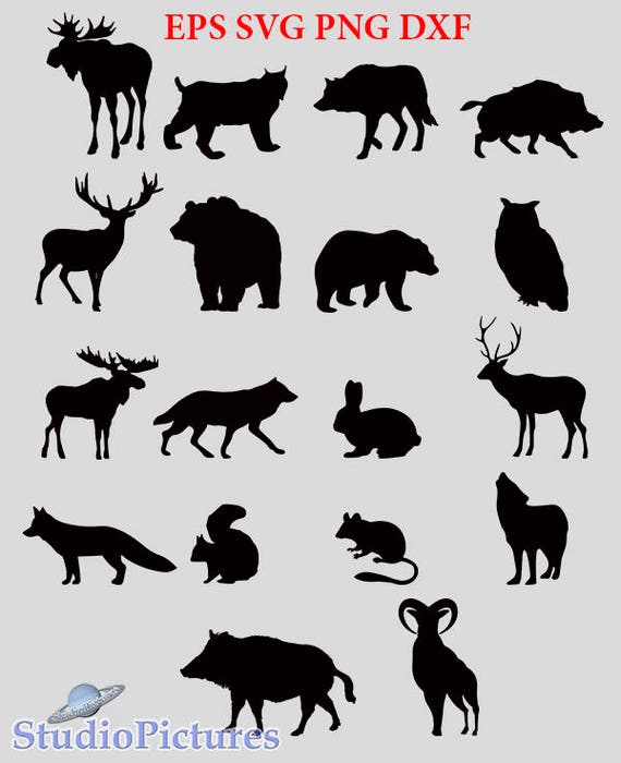 Download Set Of Animal Silhouettes Svg Animal Stencils Cut Files Etsy