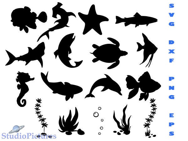 Download Fish Svg Fish Cricut Fish Silhouette Svg Sea Creatures Svg Etsy