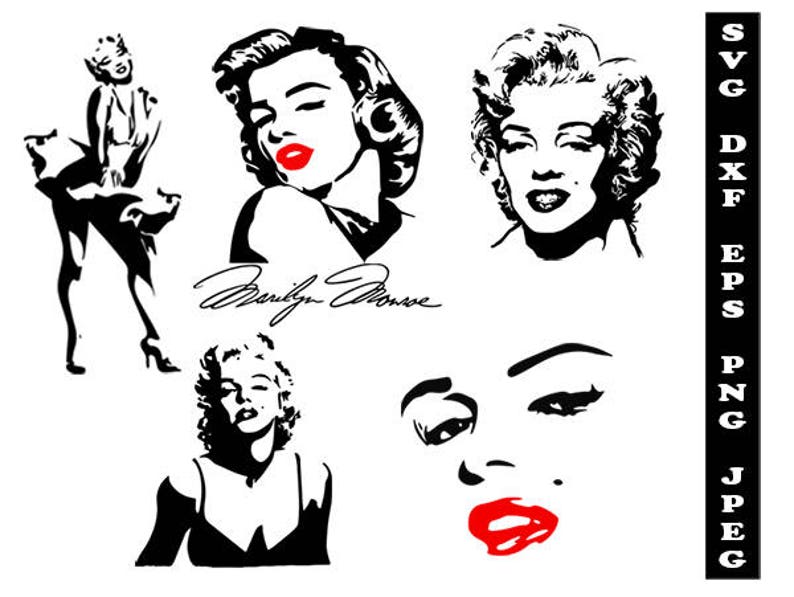 Marilyn Monroe svg celebrity svg clipart de célébrité image 1.