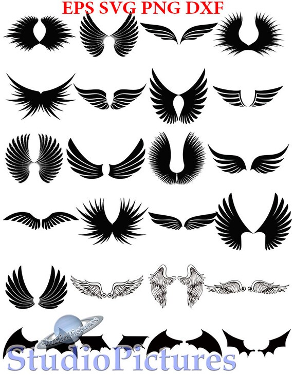 Download Wings cricut wing svg angel svg cameo files wings | Etsy