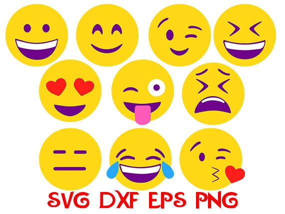 Emoji Svg Smile Svg Sorrisi Clipart Sorrisi Dxf Sorrisi Etsy