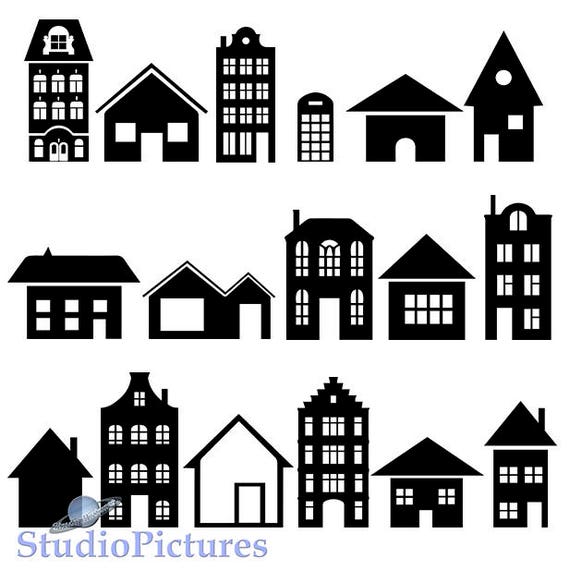 Download House Cricut Clipart House Building Clipart Stencils Svg Etsy