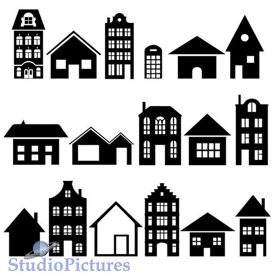 House Cricut Clipart House Building Clipart Stencils Svg Etsy