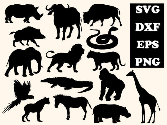 Download Safari Animals Svg Silhouettes Animal Svg Animal Clipart Etsy