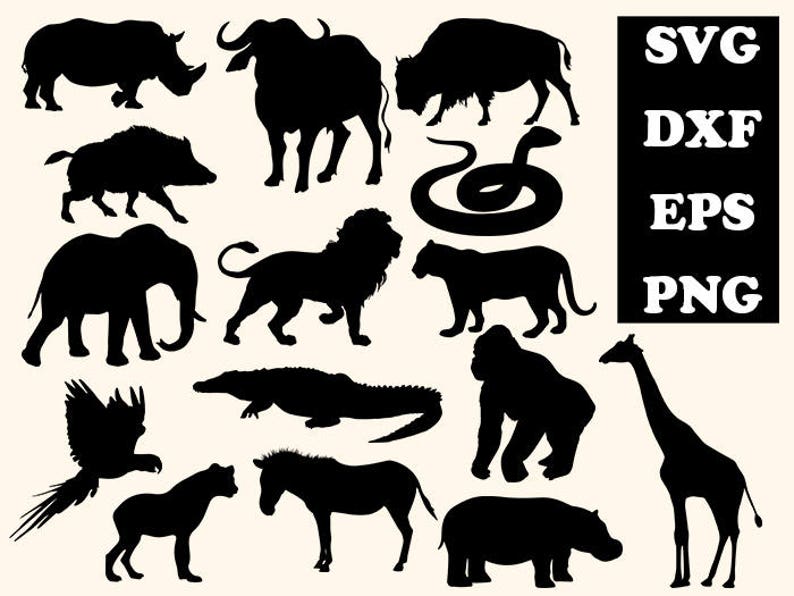 Download Safari animals svg silhouettes animal svg animal clipart ...