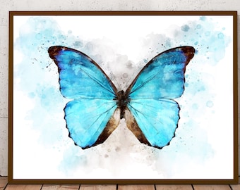 BUTTERFLY Watercolor Art Print, Butterfly Painting Watercolor Print Butterfly Wall Art Print Poster Butterfly Wall Decor Butterfly Printable