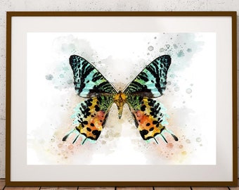 BUTTERFLY Watercolor Art Print, Butterfly Painting Watercolor Print Butterfly Wall Art Print Poster Butterfly Wall Decor Butterfly Printable