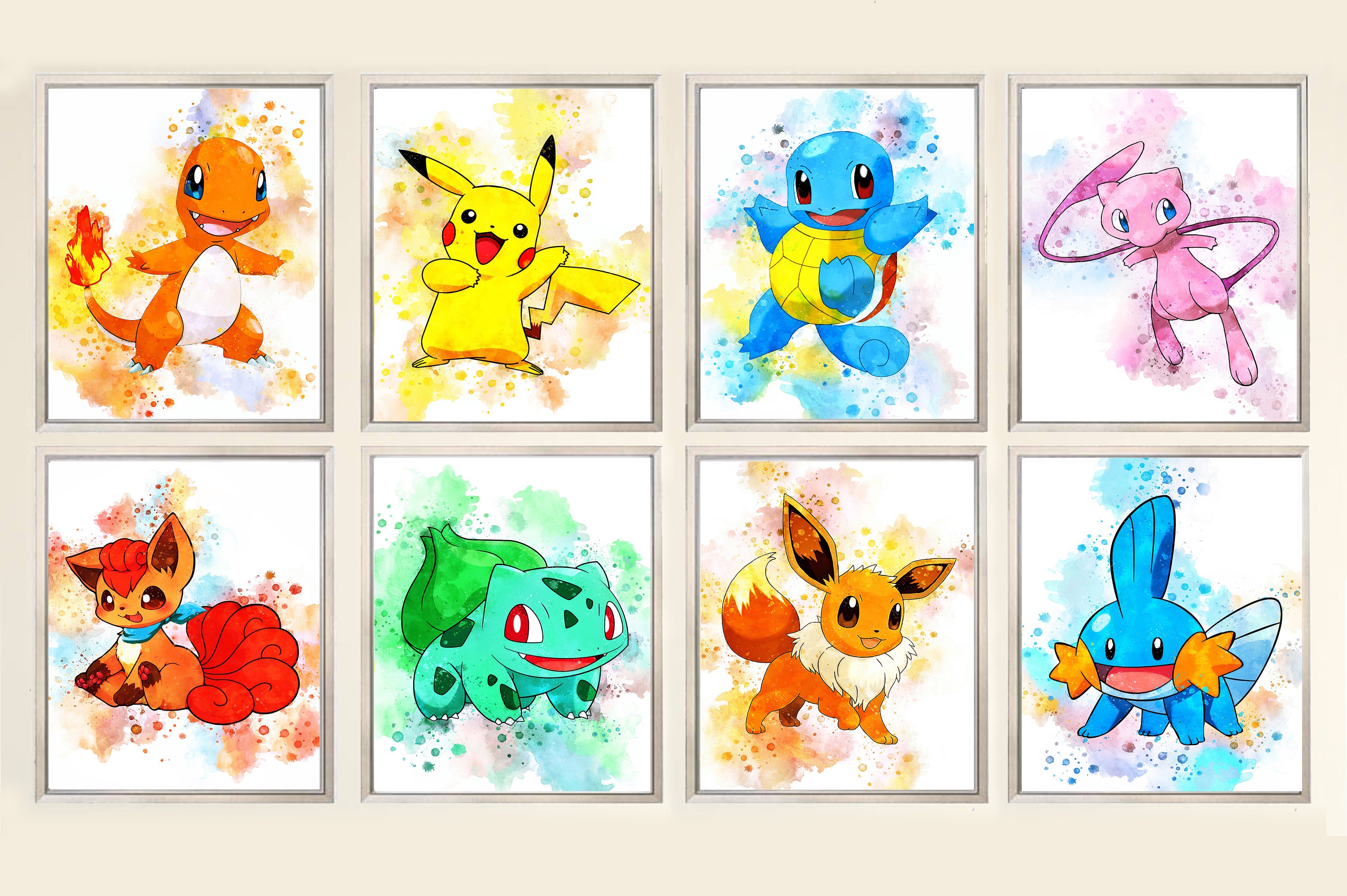 SET 8 POKEMON PRINTABLE Art Pokemon Prints Pokemon Poster Etsy