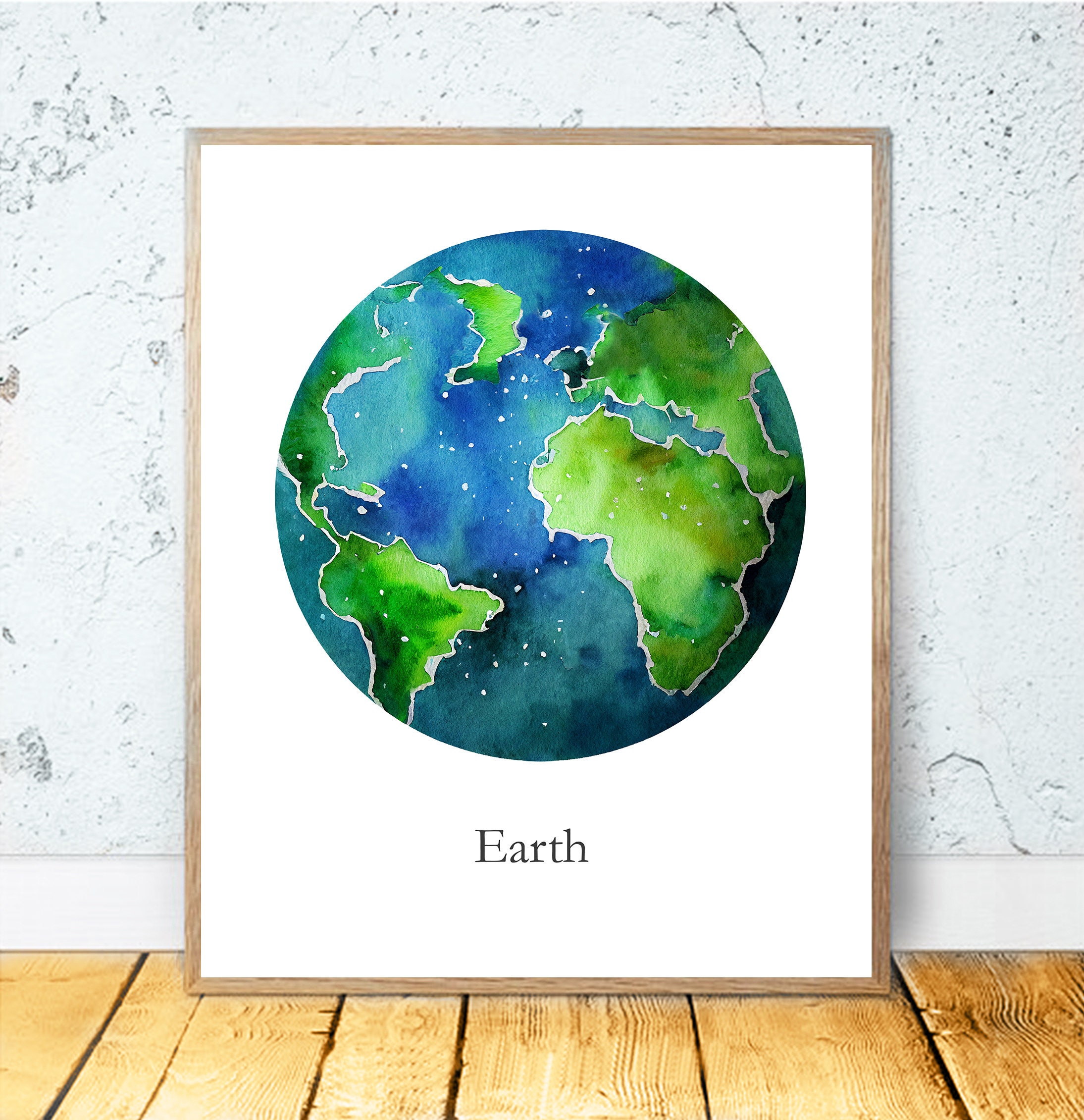 Set of 9 Watercolor Planets, Solar System PRINTABLE ART Poster Print ...