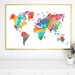 Watercolor World Map 3 Printable World Map Wall Art World Map Poster ...