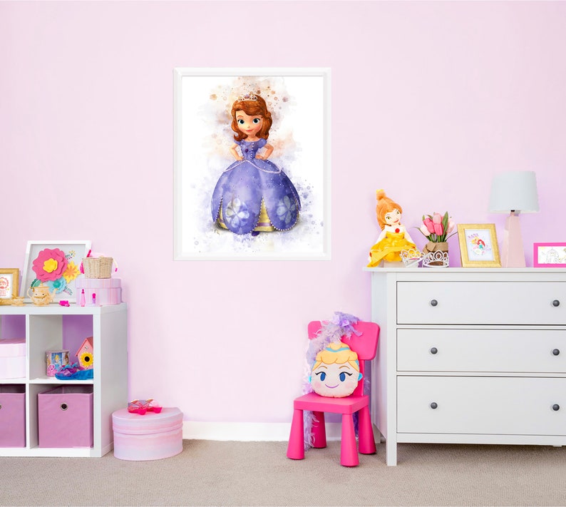 Princess Sofia the First Set of 6 Prints INSTANT DOWNLOAD Printables Set of 6 Nursery Room Wall Art