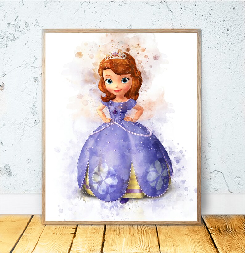 Princess Sofia the First Set of 6 Prints INSTANT DOWNLOAD Printables Set of 6 Nursery Room Wall Art