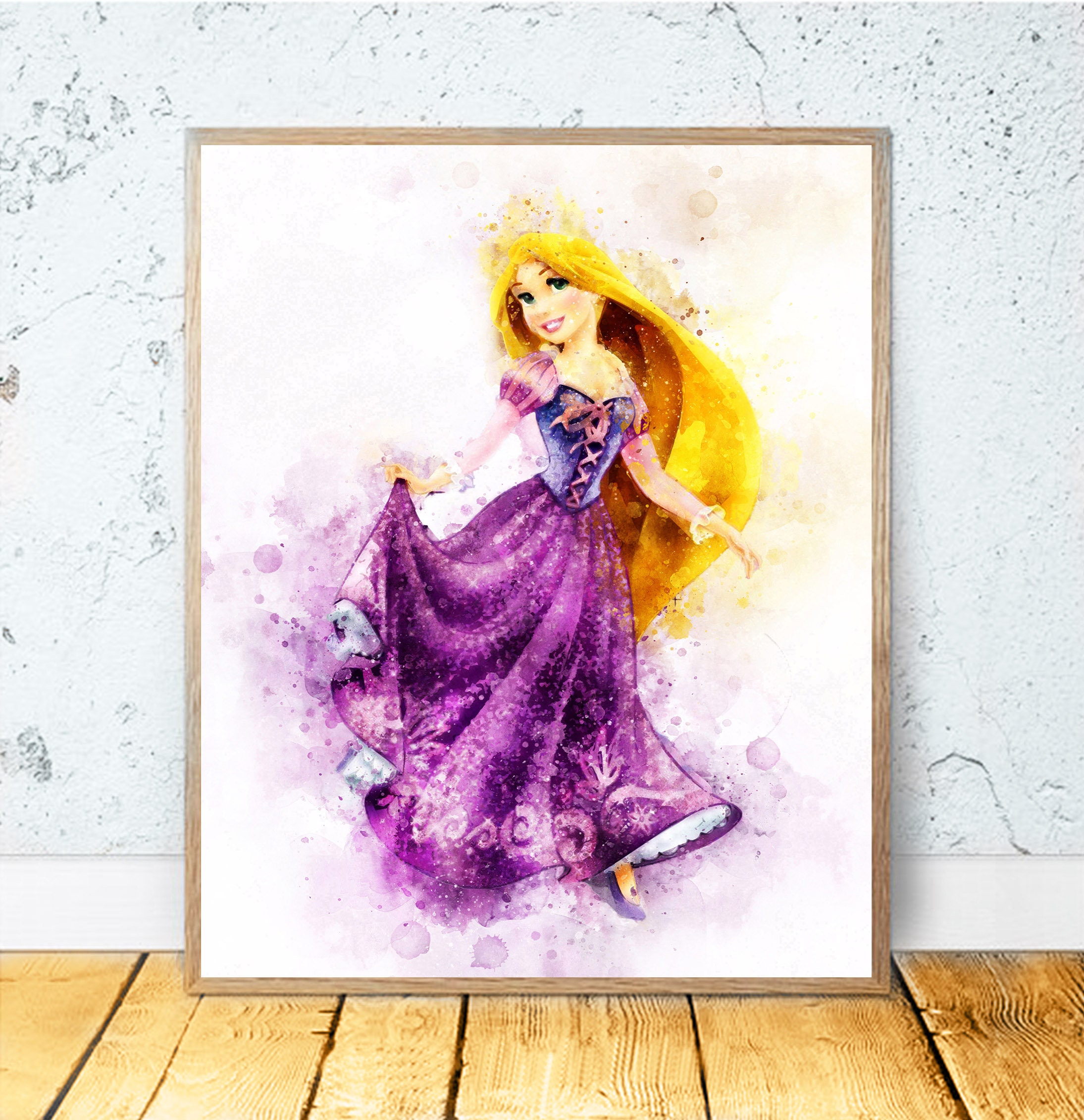 RAPUNZEL Print Tangled Disney Watercolor Rapunzel Art Print | Etsy