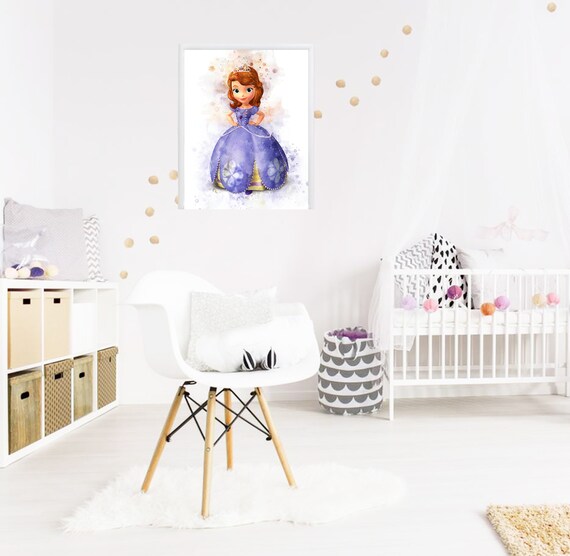 Princess Sofia Watercolor Print Sofia The First Disney Etsy