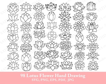 Lotus svg | Lotus clipart | Lotus silhouette | Lotus digital | Lotus vector | Lotus drawing | Lotus illustration| Lotus flower | Lotus print
