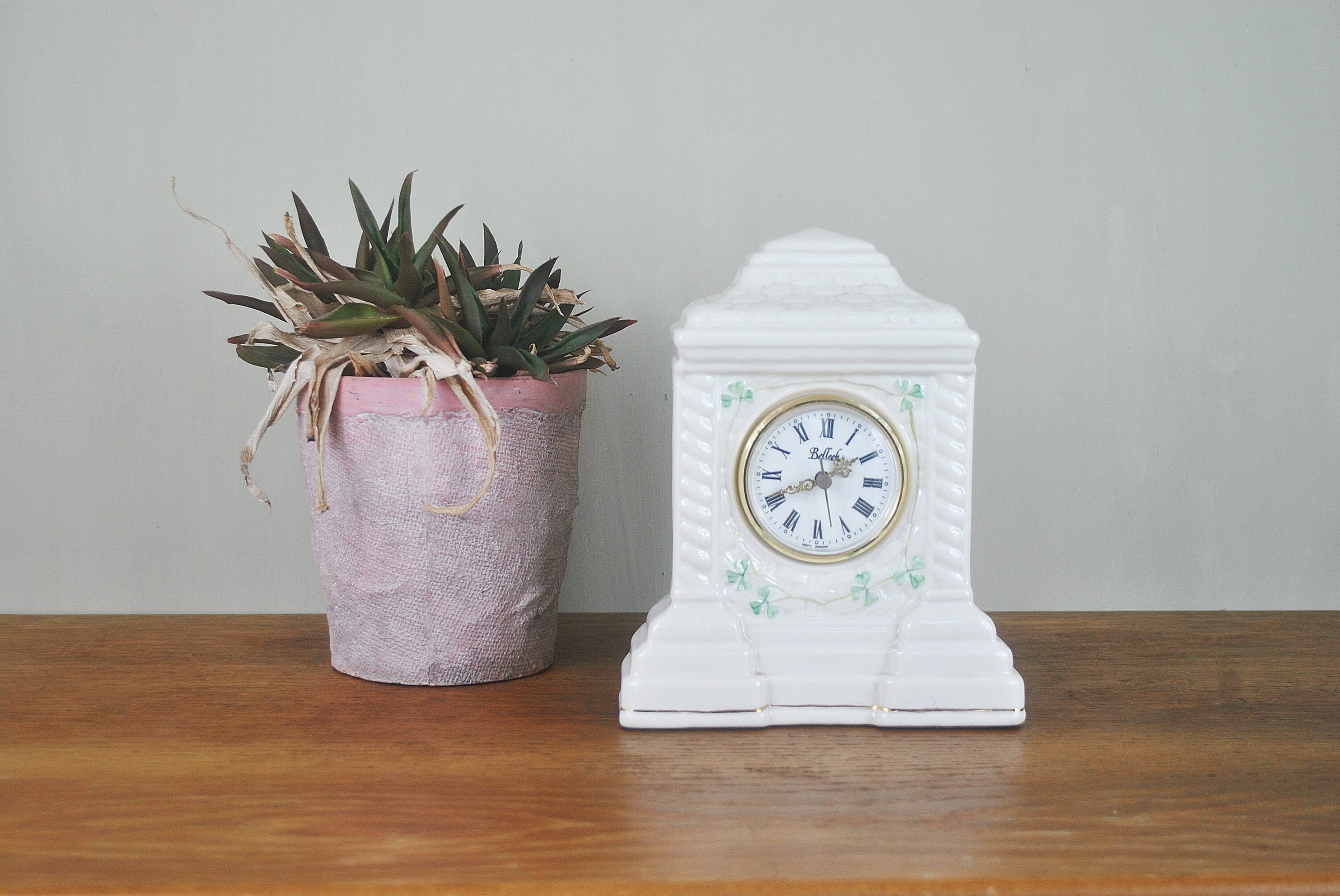 Vintage Irish Belleek Clock. Beautiful Porcelain Tabletop or Etsy