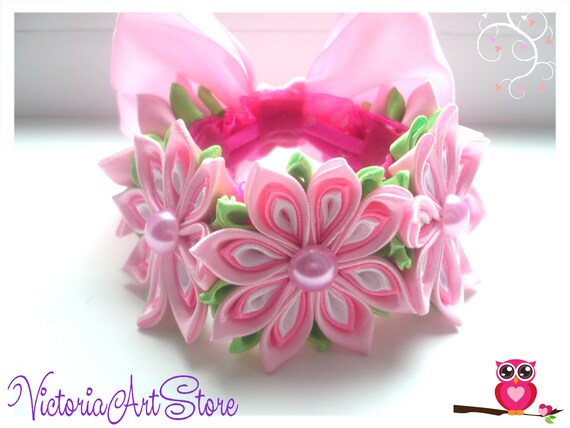 Pink Flower Hair Bun Wrap Hair Bun Accessories Ballet Hair Etsy