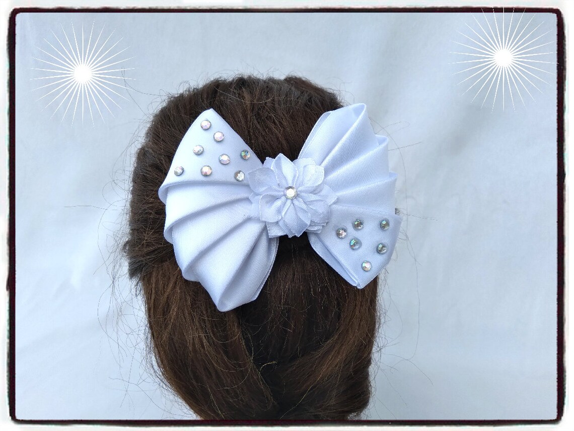 White Flower Bun Wrap Ballet Hair Accessories Hair Clips for Etsy